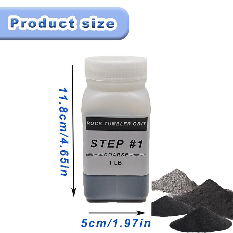 Azefun 4 LB Rock Tumbler Grit and Polish Refill Kit, 4-Step Tumbling Media Coarse/Medium/Pre-Polished/Final Polish, Silicon Carbide Grit, Ideal for Any Rock Tumbler & Stone Polisher - Image 2